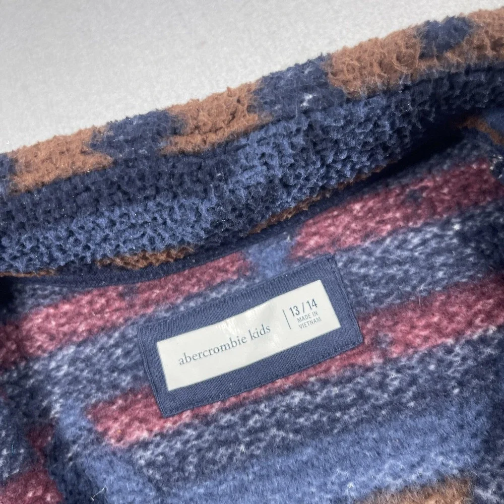 Abercrombie‎ Kids Jacket Boys 13/14 Fleece Full Zip Aztec Fall Winter Warm